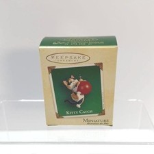 Vintage 2003 Hallmark Keepsake Miniature Kitty Catch Christmas Ornament New picture