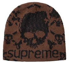Supreme Vanson Leathers Skull Brown Beanie picture
