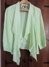 Chico's Chartreuse Waterfall Open Front Cardigan Women's Size 3 Metallic  picture