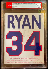 1996 Texas Rangers Nolan Ryan Autographed #34 Jersey Retirement Program PSA 2 picture