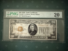 Rare Star 1928 $20 Gold Certificate VF 20 Circulated FR2402* picture