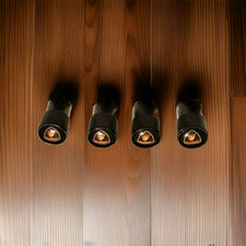 4x Universal Tire Valve Stem Cap Covers Fit Most Lamborghini Style BLACK Logo  picture