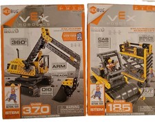 LOT OF 2 Hexbug Vex Robotic EXCLUSIVE Excavator & Steamroller Ages 8+ picture