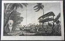 1778 Capt Cook Antique Print of Spirit Watching or Manao Tupapau in Tahiti, 1773 picture