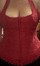 Vintage Frederick's of Hollywood Style 7005 Red Halter Corset Size 38 picture
