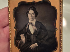 6th plate daguerreotype of elegant woman w/ no case some buffing picture