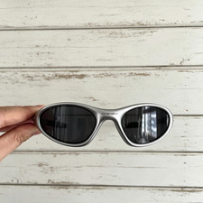 Retro Oakley Minute Gen1 Y2K Sunglasses Silver Frames Black Lenses picture