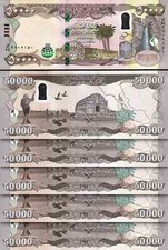 400,000 IRAQI DINAR 8x 50,000 Crisp UNCIRCULATED IRAQ DINARS AUTHENTIC GUARANTEE picture