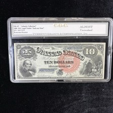 1880 $10 Legal Tender Jackass Note FR-107 CGC Almost Uncirculated Rosecrans picture