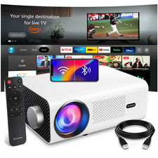 Projector Bluetooth 4K 1080P FHD 5G WiFi LED Movie Video Home Theater HDMI AV picture