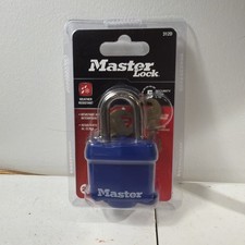 Master Lock 312TRI Padlocks 3 Pack Keyed Alike Outdoor Weatherproof Blue 1-9/16