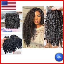 YMS Burmese Curly Human Hair Bundles 26 Inch 16A Natural Color Weft Extensions picture