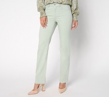 NYDJ Women's Pants Sz 8 Sure Marilyn Straight Leg Jean Green A680128 picture