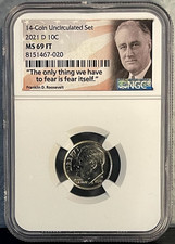 RARE 2021 D Roosevelt Dime NGC MS69 FT - TOP POP picture