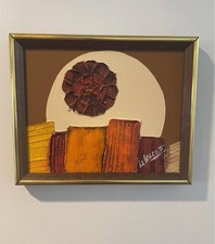 Signed Frank Walcutt Oil Painting On Canvas Abstract Framed 1970s picture