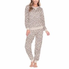 Honeydew Women's Fleece Lounge Set Natural Leopard Size XS NEW WITH TAGS picture