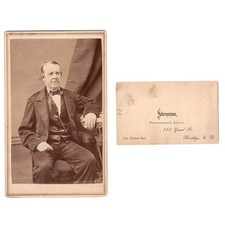 BROOKLYN c1870s ELDERLY MAN Antique CDV by STEVENSON picture