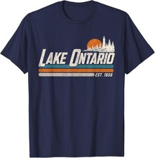 Lake Ontario Est 1615 Vintage Sunset Great Lakes Unisex T-Shirt picture