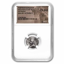 Parthian Empire AR Drachm Mithradates III (87-80 BC) Ch AU NGC picture