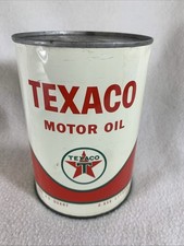 Vintage 1966 Texaco 10W Motor Oil Full One Quart Metal Can picture
