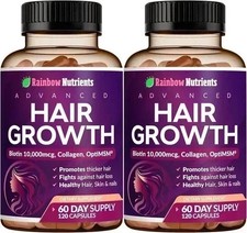 2 PACK NEW Rainbow Nutrients Advanced Hair Growth- Prevent Hair Loss  picture