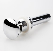 Bathroom Sink Pop Up Drain With Overflow, Large Cap, Polished Chrome picture
