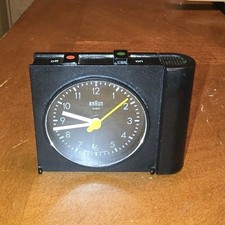 Braun AB 313 Vintage Quartz Analog Alarm Clock, Black Matte, Made in Germany picture