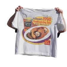 98 THANKSGIVING BREAKFAST PROMO VINTAGE T-SHIRT, GRAPHIC TEE picture