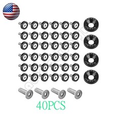 40 x JDM Billet Aluminum Fender Bumper Washer Bolt Engine Bay Dress Up Kit Black picture