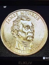 RARE James Monroe $1 Dollar Coin 1817-1825 2008 P Double Die Edge Error picture