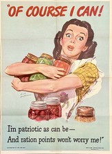 Original 1944 WWII War Food Admin. Poster “Of Course I Can” Dick Williams picture