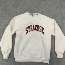 Vintage Syracuse Orange Sweatshirt Mens M White NCAA Russell Athletic Crewneck picture