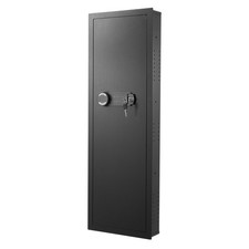 Uimoso 4-Tier Wall Gun Cabinet with Lock, LED Light & Adjustable Shelves picture