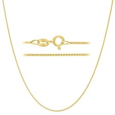 Dainty Gold Box Chain Necklace for Women, Plated 925 Sterling Silver Jewelry picture