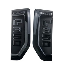 2pcs L/R Fender Emblems For 2017-2022 Super Duty F350 KING RANCH Badge Black picture