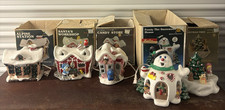 Vintage Plastercraft Ceramic Light up Christmas Hand Painted Frosty Santa Decor picture