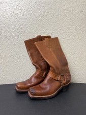 Frye 700 Buckle Harness Square Toe Moto Boots Women's 6.5 M Leather Distressed picture