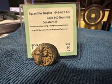 Byzantine Empire - 641-652 AD, Constans II 40 Nummi Follis-Constantinople Mint picture