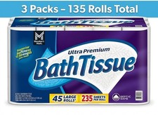3 Pack Member's Mark Ultra Premium 2-Ply Toilet Paper 45 rolls (135 Rolls Total) picture