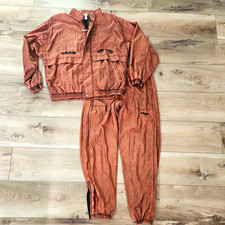 VTG 90s Mens Adidas Bollettieri Tennis Track Suit L Metallic  Crinkle Nylon picture