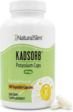 Potassium Supplement Capsules NaturalSlim Kadsorb 99 mg 400 Count Electrolyte picture