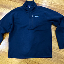 Patagonia Men's 1/4 Zip Fleece Jacket Pullover Navy Blue Size M Regular Fit picture