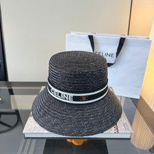 Women's Straw Bucket Hat Wide Brim Summer Beach Sun UV Protection Travel Cap picture