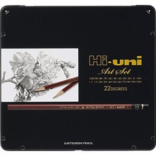 Mitsubishi Pencil Hi-uni Art set 22 pieces HUAS 10H - 10B The Highest Grade F/S picture