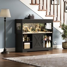 Large 60 Gallon Reptile Tank Terrarium with Stand and Storage Cabinet for picture