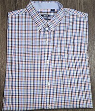 Mens Izod Non Iron Stretch Long Sleeve Plaid Button Up Shirt Size Large LG L picture