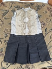Vintage Bisque Doll Dress Lace Drop Waist Antique Style Handmade Satin Taffeta picture