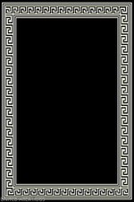 8x10  Area Rug Modern Greek Key Design Solid Black with Border Size 7'7