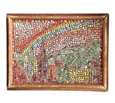 Stella Drabkin mosaic of a rainbow over a town picture
