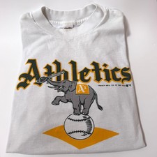 Vintage 1987 Oakland Athletics T-Shirt XL Single Stitch Trench A's Elephant MLB picture